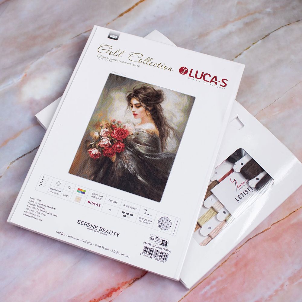 Набор для вышивания нитками Luca-S G703, гобелен Безмятежная красота, 18х22см