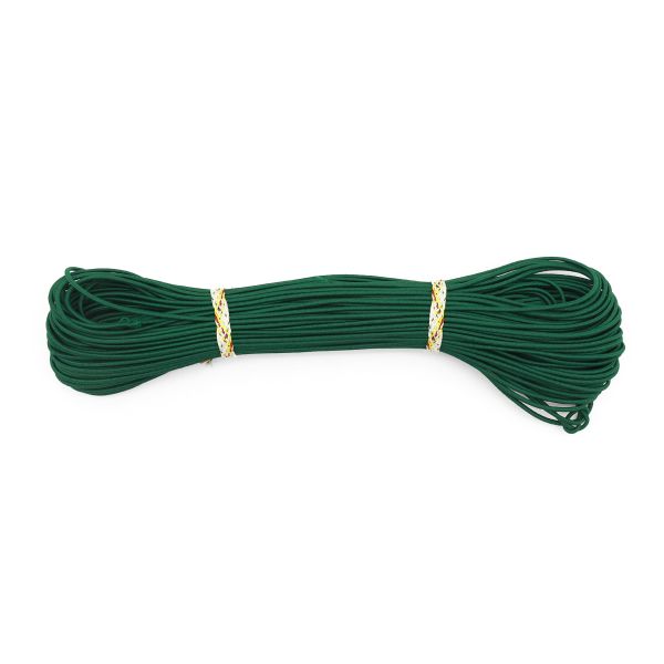 Резинка шляпная (шнур эластичный) ⌀2.0 мм / 30 метров, т.зеленый