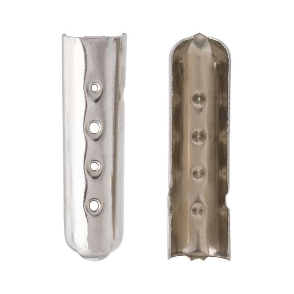 Наконечник-зажим для шнура 22.5х4.5 мм, 100 шт, серебристый, UNK03