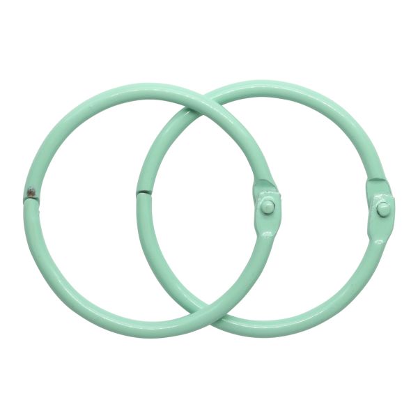 Кольца для альбомов разъемные металл 40 мм, 10 шт, мята, 5AS-106