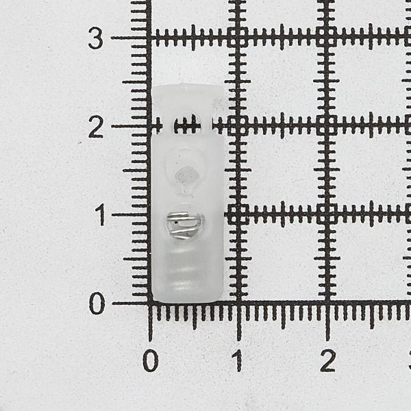 Фиксатор (зажим) для шнура пластик 2 отв., ⌀4.4 мм, 24х8 мм, цилиндр, прозрачный, 200 шт