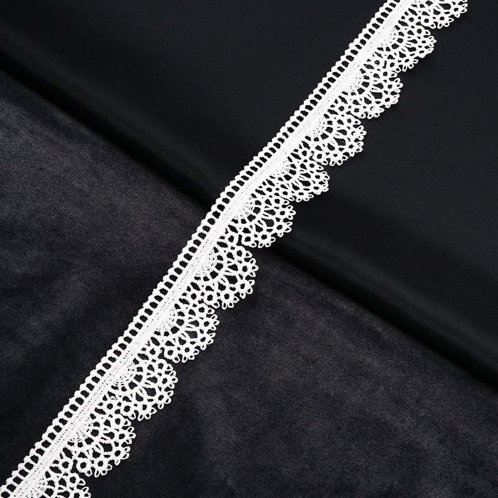 Кружево гипюр (плетёное) 30 мм / 13.72 метра, белый, 3AR3499