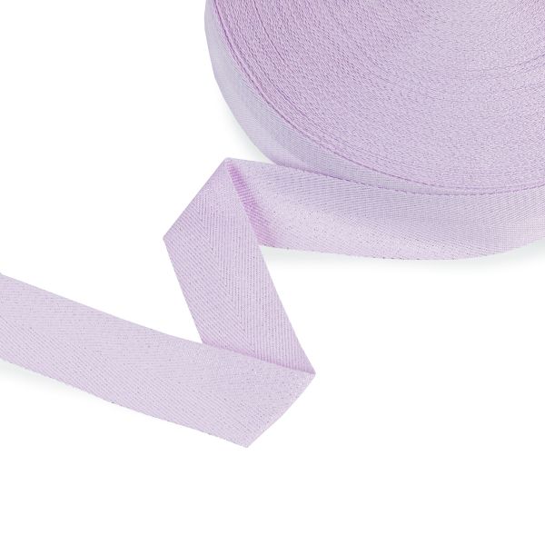 Тесьма (лента) киперная п/э с люрексом 30 мм / 50 метров, сиреневый-серебристый/lilac-silver, Gamma TPTL-30