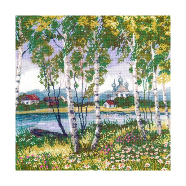 Набор для вышивания нитками Риолис, Березовая роща, 40х40 см