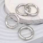 Кольцо литое металл in ⌀18 мм (25 мм внешн.), граненое (Nickel серебро (никель)), 4 шт, MB199