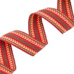 Лента (тесьма) жаккардовая 30.0 мм / 25±1 метров, х/б рис. 9870, красный/желтый/зеленый, С3881Г17