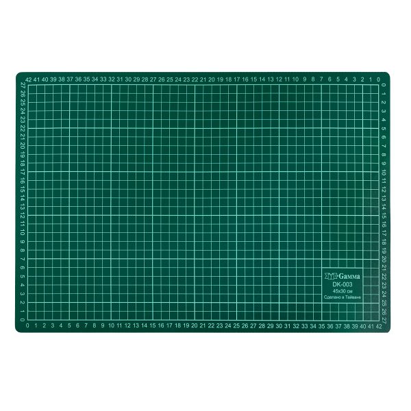 Мат для резки 45х30 см, формат А3, серо-зеленый, Gamma DK-003