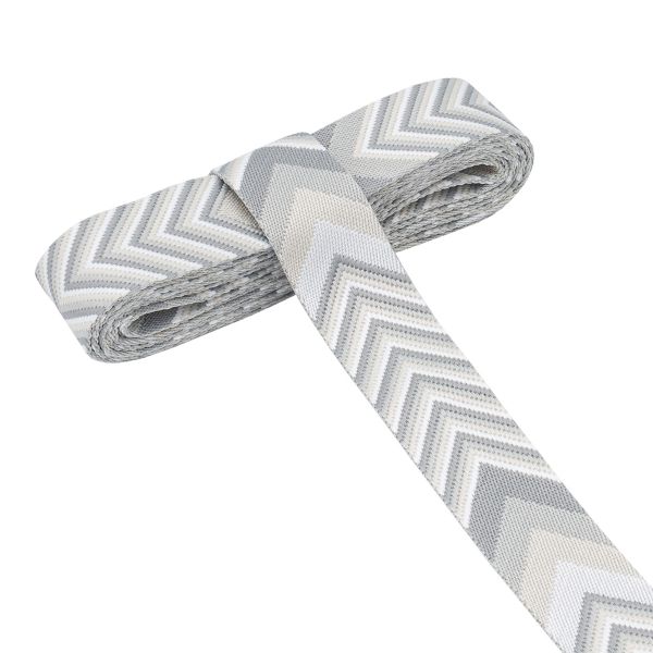 Стропа (ременная лента) 38 мм / 3 метра, [40 г/пог.м], с принтом 2-сторонняя, D144 серый/белый, 3Al354