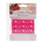 Лента декоративная Сердечки, атлас, 12 мм, 1 м (розовый)