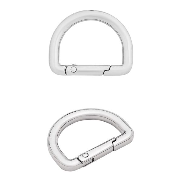 Карабин металл полукольцо 25 мм, серебро (никель), MB_2232, 6 шт