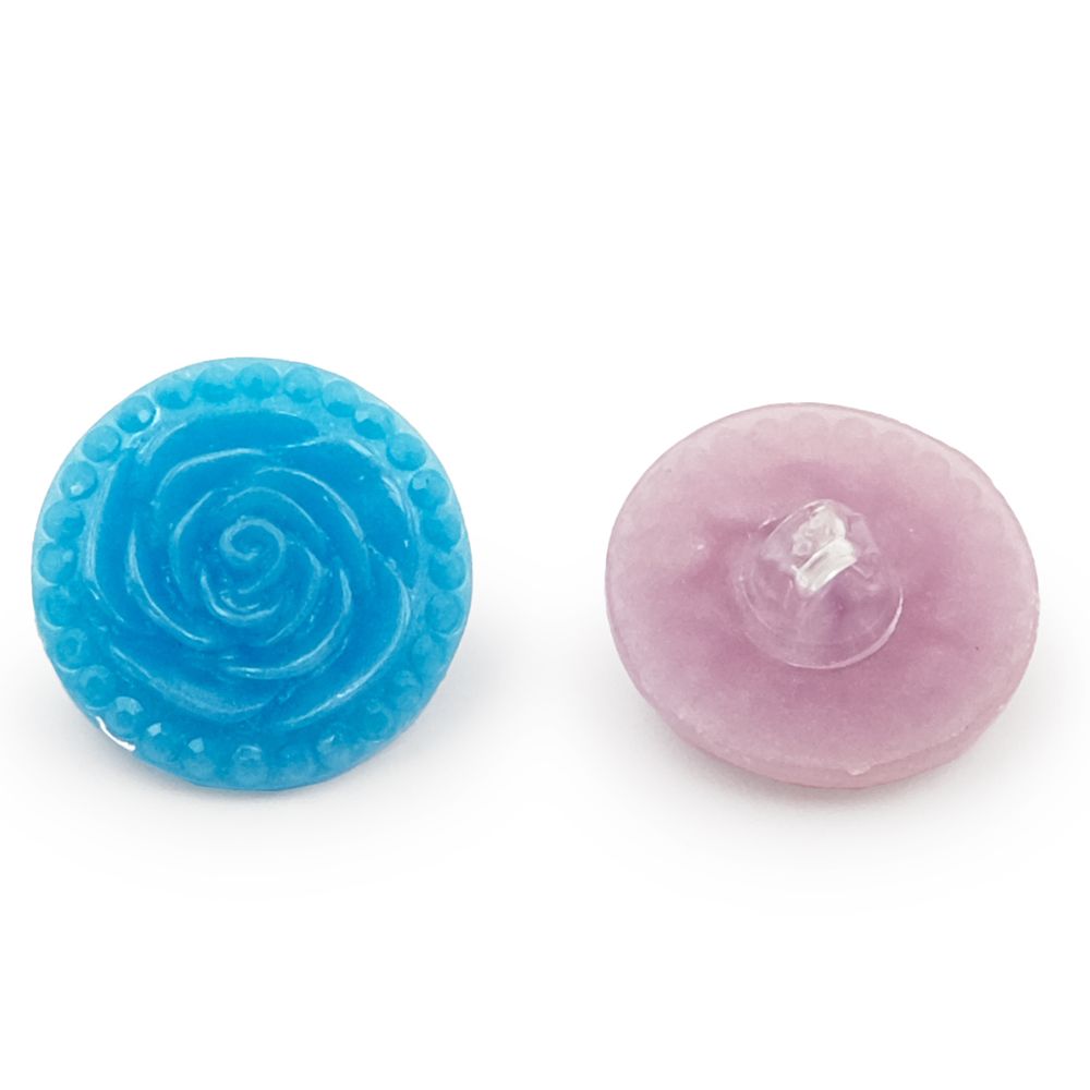 Украшения декоративные пуговицы Розочки, набор 4 цвета, 8 шт (микс 6)