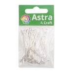 Штифт с плоской головкой 45мм, 50 шт/уп, (серебро)