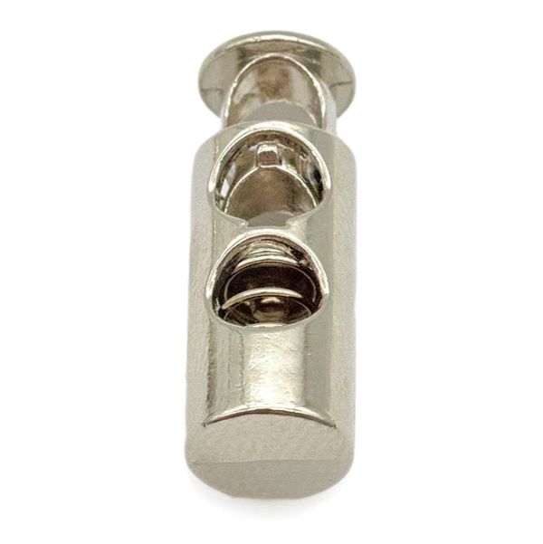 Фиксатор (зажим) для шнура металл 2 отв., 8х23 мм, никель, 20 шт