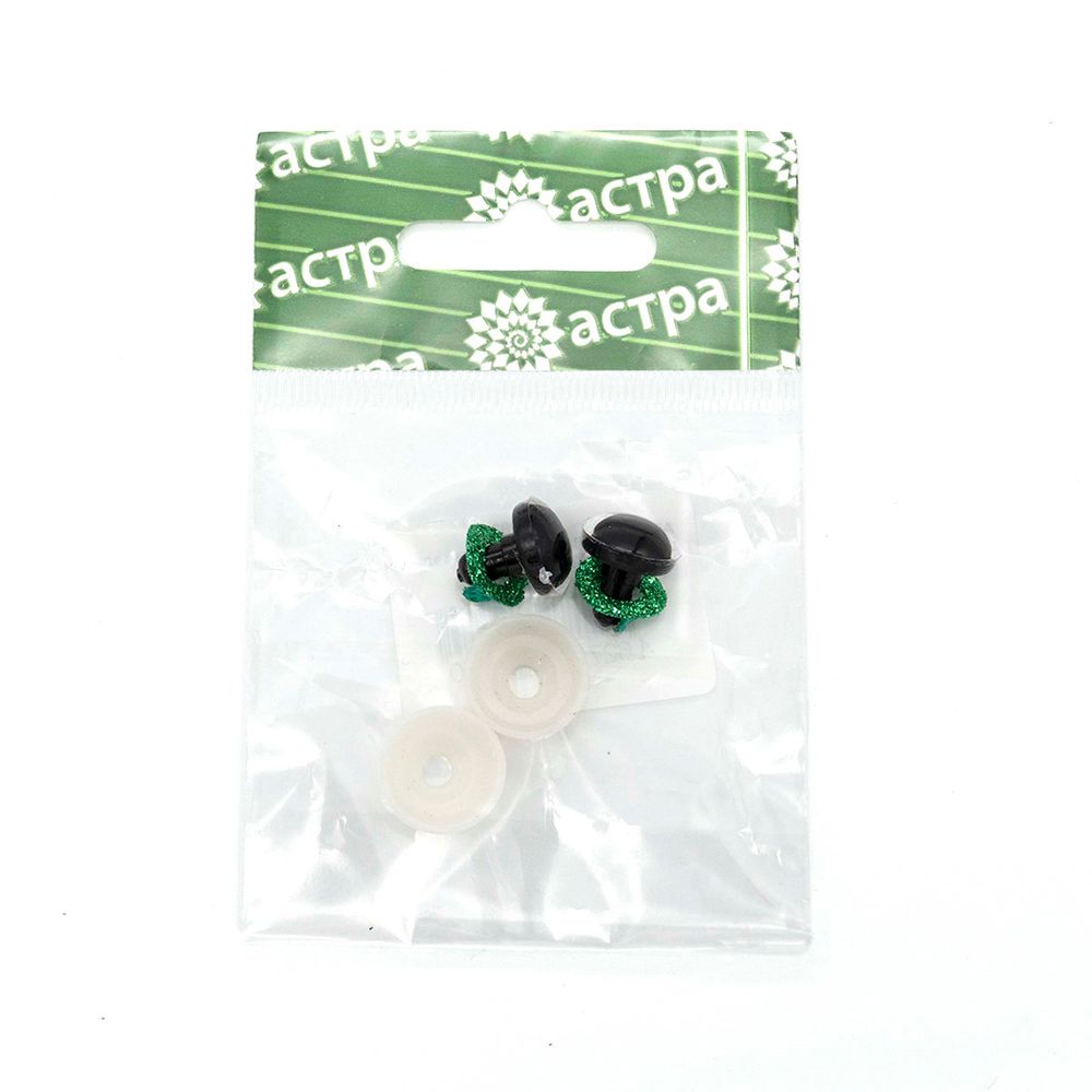 Глаза для кукол и игрушек зеленые 12 мм, 2 шт