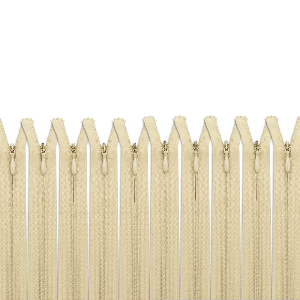 Молния потайная (скрытая) Т3 (3 мм) 1 зам., н/раз., 50 см, горчич, 31310 / 50, 10 шт