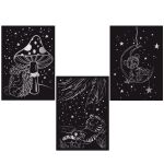 Набор для творчества Гравюра мини Спокойной ночи (серебро), 10х15 см, 1х3 шт, Hobbius GHPM-09