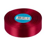 Лента атласная 1-сторонняя 25.0 мм / 33±2 метра, №048 бордовый, в термоплёнке, Gamma