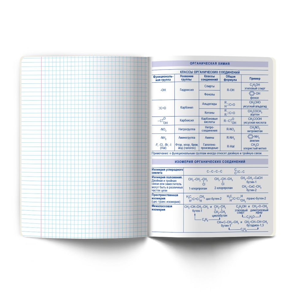 Тетрадь со справ.материал. Яркость по расписанию с запечат. пластик.обл. 320мкм, A5 48 л. на скобе 65 г/м², белизна 100% 10 шт, клетка, 01866 Яркость по расписанию Химия, Светоч Т288