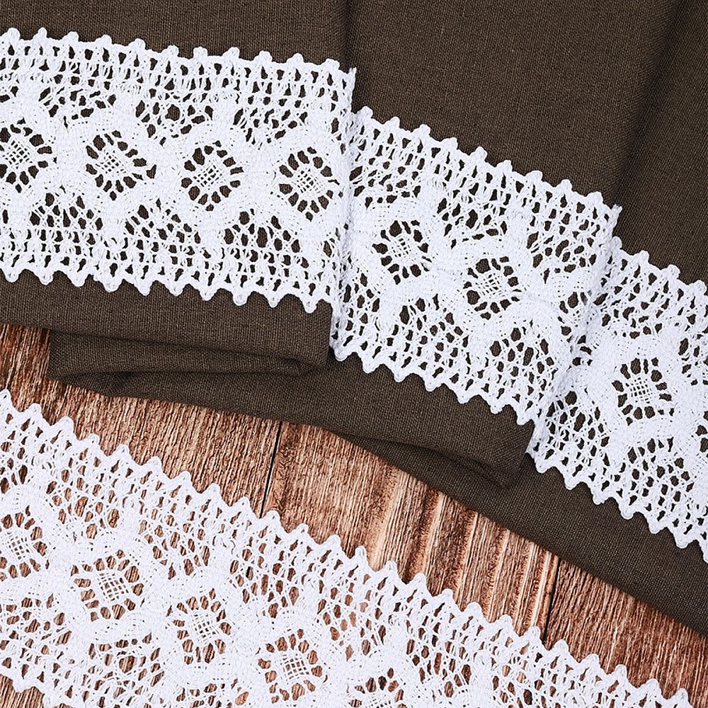 Кружево вязаное (тесьма) 75 мм, цв.белый, уп.10 м, Kruzhevo