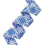 Лента (тесьма) жаккардовая 50.0 мм / 25±1 метров, Славянский орнамент Оберег рис.9465, белый/синий, С3775Г17