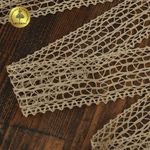 Кружево вязаное (тесьма) 25 мм / 10 метров, D1002, тонкая нить, цв.F308 св.бежевый, Kruzhevo