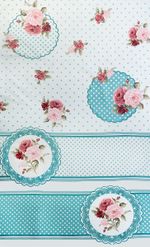 Ранфорс Розовые мечты 130 г/м², шир.240 см, в нарезке, цв. мята, 10 метров /TOS/