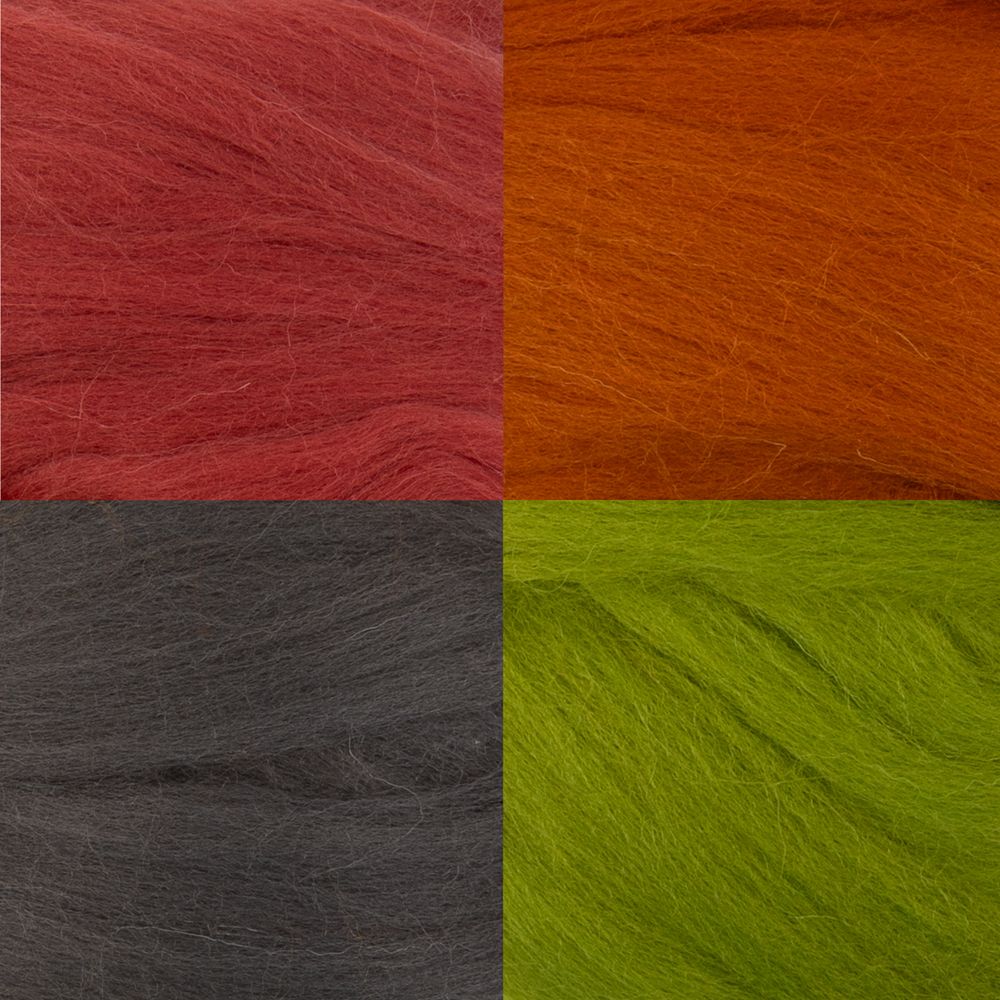 Набор шерсти для валяния 4х10 г, ассорти №13, Gamma AFW-040