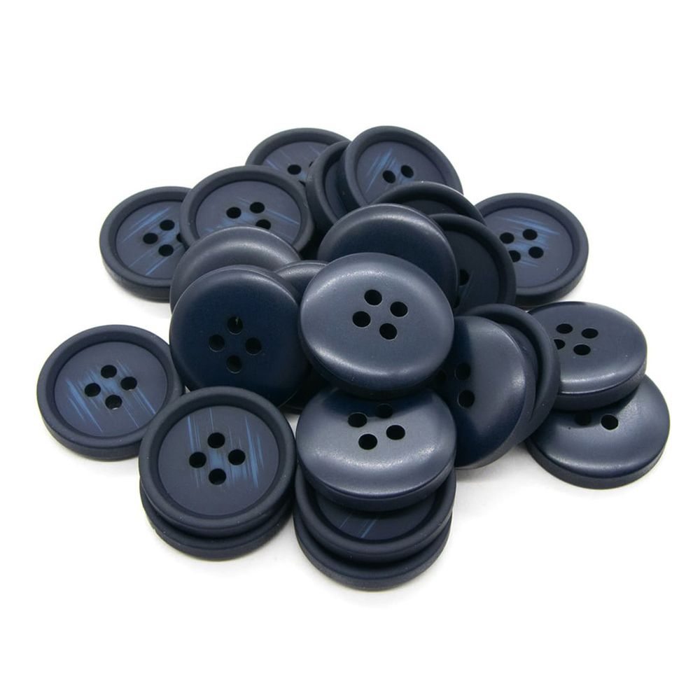 Пуговицы 4 прокола 34L (21мм), (Blue (синий)), 24 шт