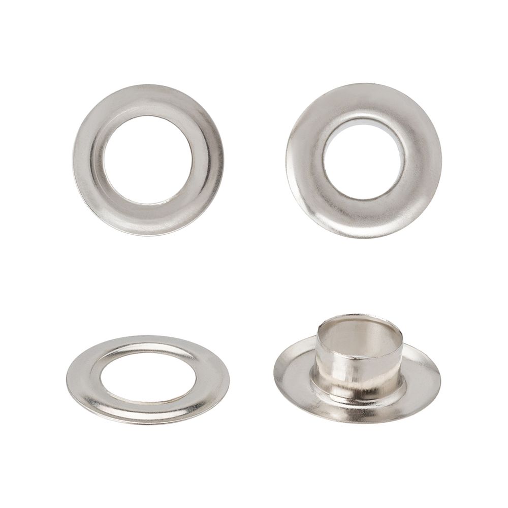 Люверсы металл ⌀9.2 мм, h=6.32 мм, (№24), металл, никель, ≈1000 шт