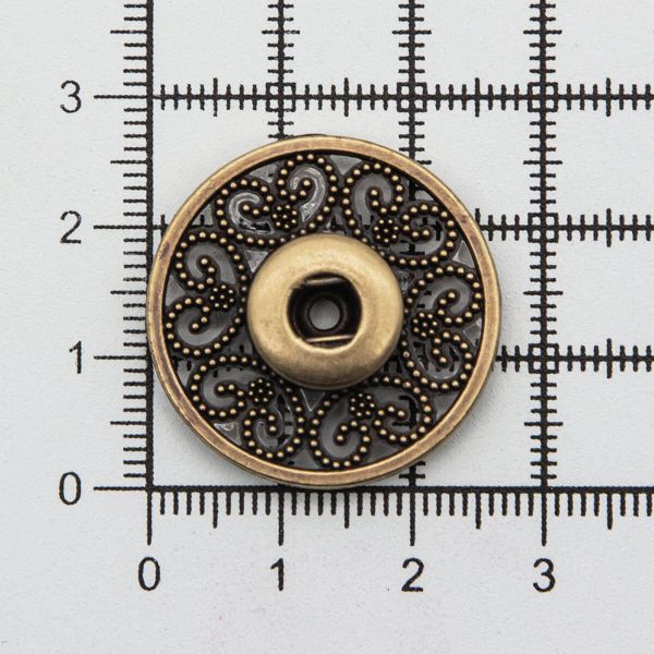 Кнопка пришивная металл ⌀27.0 мм, металл, OB, уп.10 шт