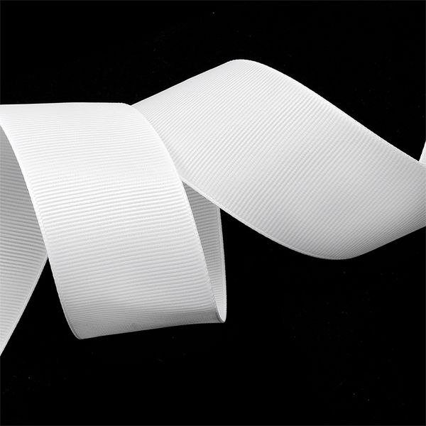 Лента репсовая (в рубчик) 38.0 мм, цв. 029 белый, уп.91.4м