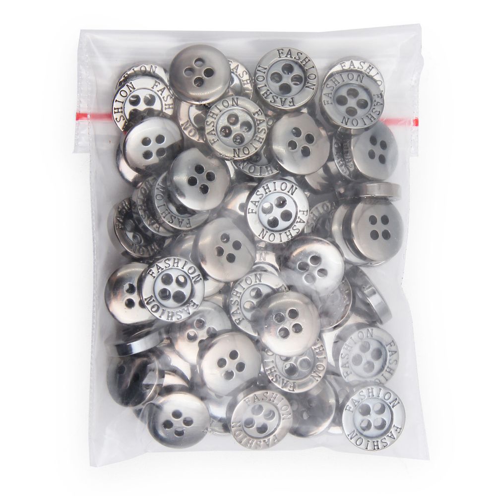 Пуговицы 4 прокола 18L (11мм), (Nickel (никель)) NE77, 72 шт