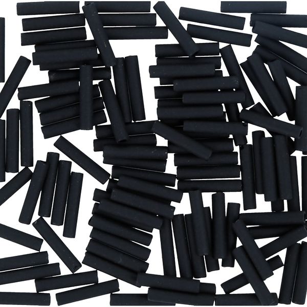 Бисер Toho Bugle 2 (9 мм), 25 г (5х5 г), 0049F черный матовый