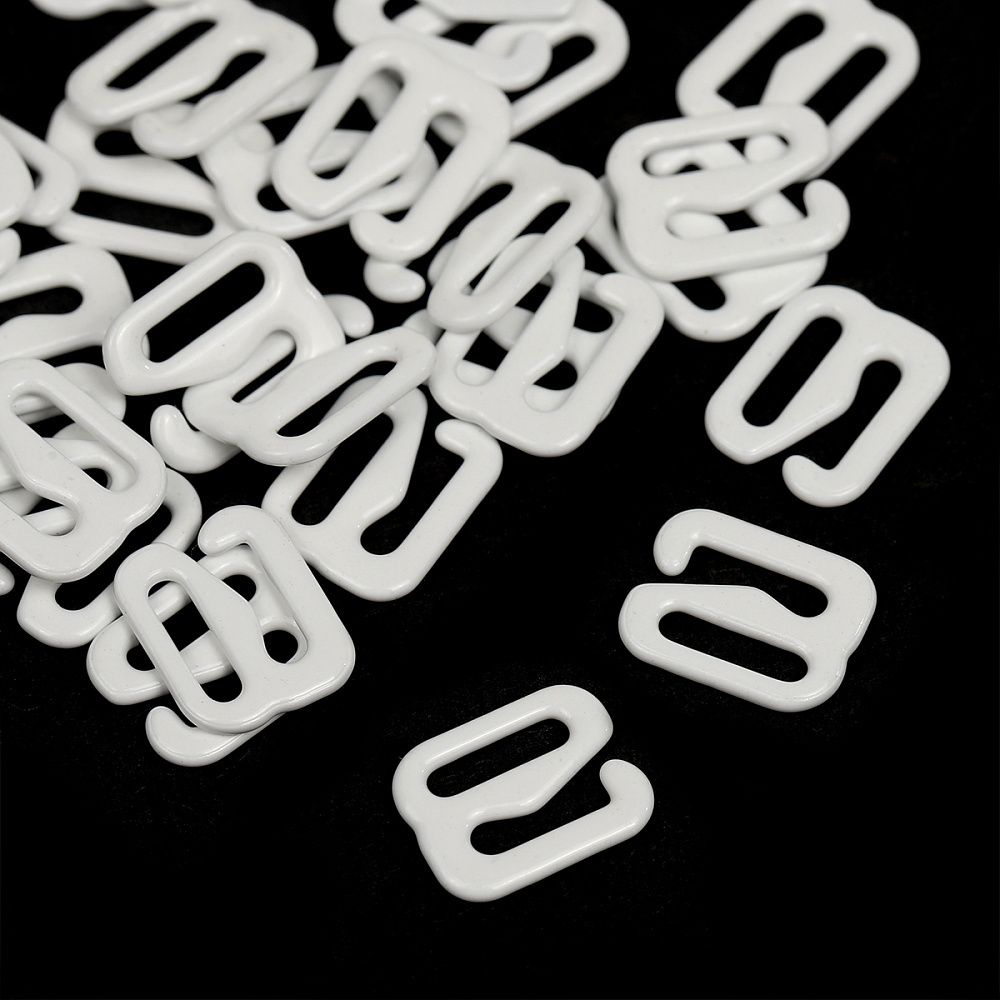 Крючки для бюстгальтера металл 8.0 мм, 01 белый, 100 шт