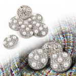 Пуговицы на ножке металлические 34L=21мм, С-MP17 цв.серебро/перламутр, 10 шт