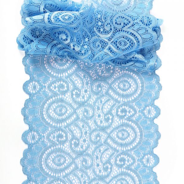 Кружево бельевое эластичное 180 мм / 3 м, TBY.L1351, цв.L3090 голубой, Kruzhevo