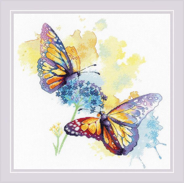 Набор для вышивания нитками Риолис, Красочный полет 30х30 см