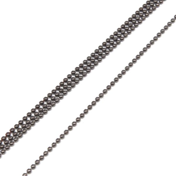 Цепочка шариковая, металл 1,2 мм / 91,4 м, черное серебро