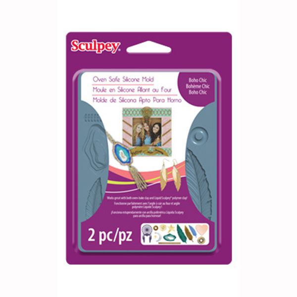 Форма силиконовая для слепков Sculpey Silicone Bakeable Mold, 63 Boho Chic, Sculpey APM