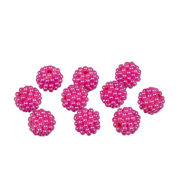 Бусины пластик ⌀14 мм, 10 шт, №26 яр.розовый, Zlatka BWS-14