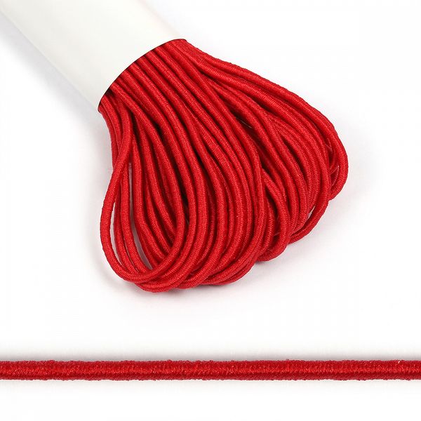 Резинка шляпная (шнур эластичный) ⌀2.0 мм / 10±0.5 метров, цв.F148 красный