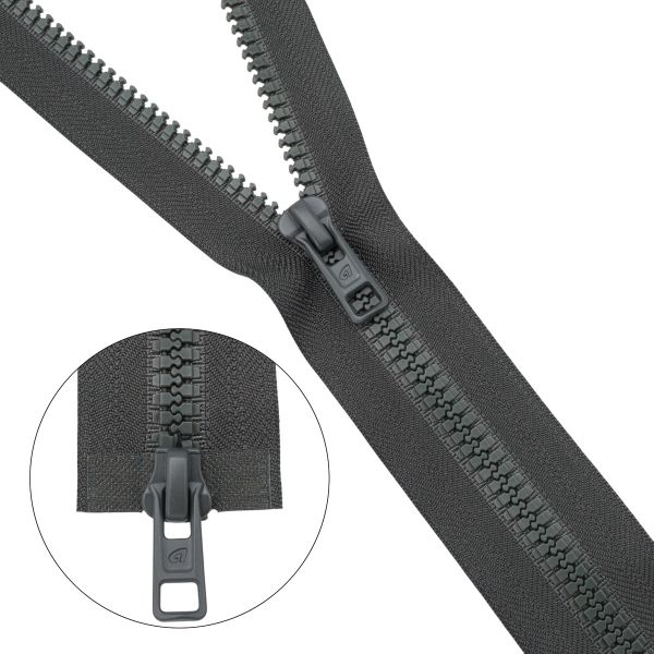 Молния трактор Arta Т6 (6 мм) 2 зам., разъем., 75 см, (2077), A315 графит, НОВЫЙ МАТОВЫЙ ЗАМОК, уп.5 шт