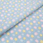 Ткань для пэчворка Peppy Молочные сны фланель, рулон 112 см / 5 метров, МС-25 голубой, Peppy