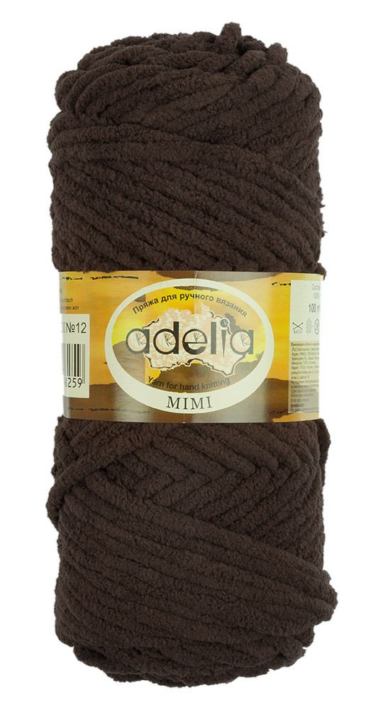 Пряжа Adelia Mimi / уп.5 мот. по 100г, 80м, 12 коричневый