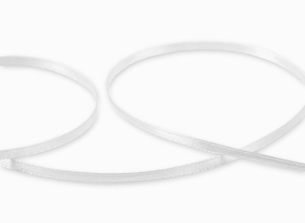 Лента атласная 2-сторонняя 3.0 мм / 91.4±2 метра, 001 белый, Gamma AL-3P