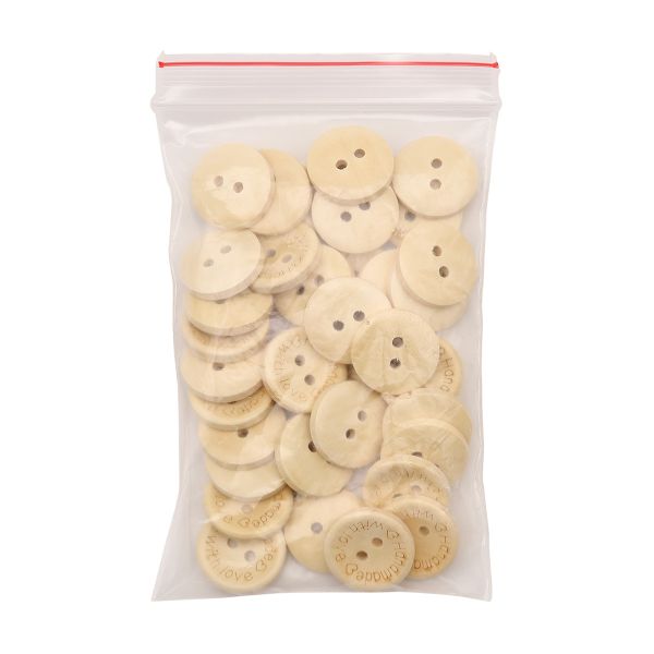 Пуговицы на 2 прокола Handmade with love 28L (18мм), дерево (Milk (молочный)), W22, 36 шт