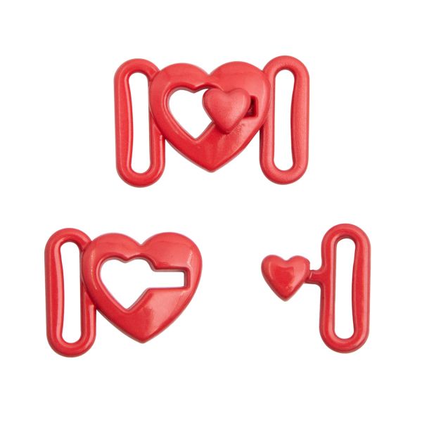 Пряжка-застежка для бюстгальтера металл 8.0 мм, металл/эмаль, C820 красный, 10 шт