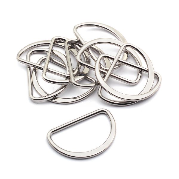 Полукольцо литое металл внутр. 40 мм (внешн. 46х31 мм), плоское, 10 шт, никель ГР, 6892