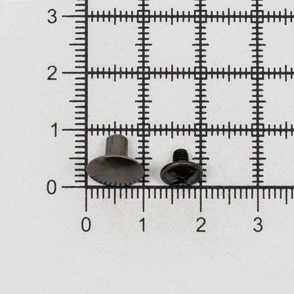 Винт кобурный металл ⌀9 мм, h6 мм, темное серебро, 50 шт