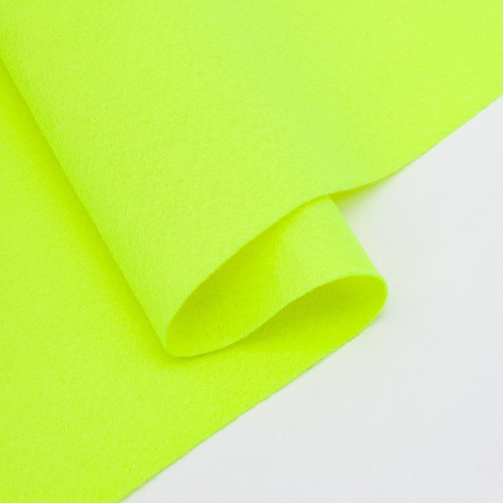 Фетр листовой мягкий 1.0 мм, 30х45 см, 10 листов, Hemline Hobby, 24 неон лимонный, 11.041
